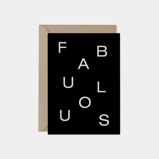"Fabulous" Black Word Search Card