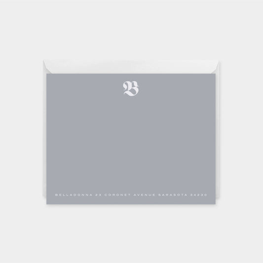 Fraktur Calligraphy Script Monogram Note Cards