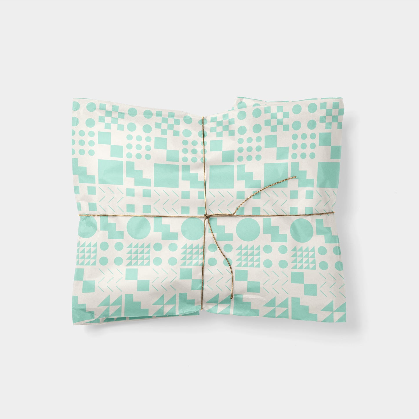 Geo Blocks Mint Gift Wrap