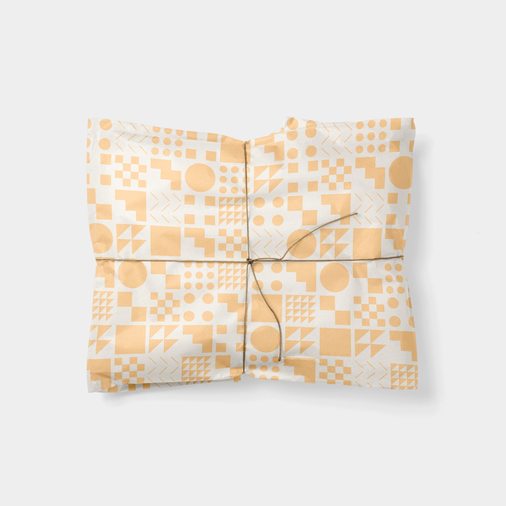 Geo Blocks Orange Sherbet Gift Wrap II