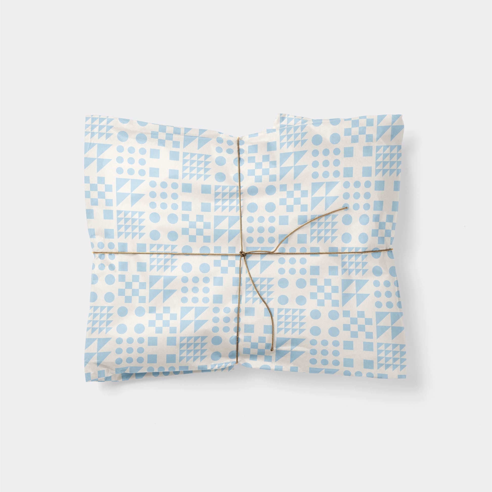 Geo Blocks Pale Blue Gift Wrap II