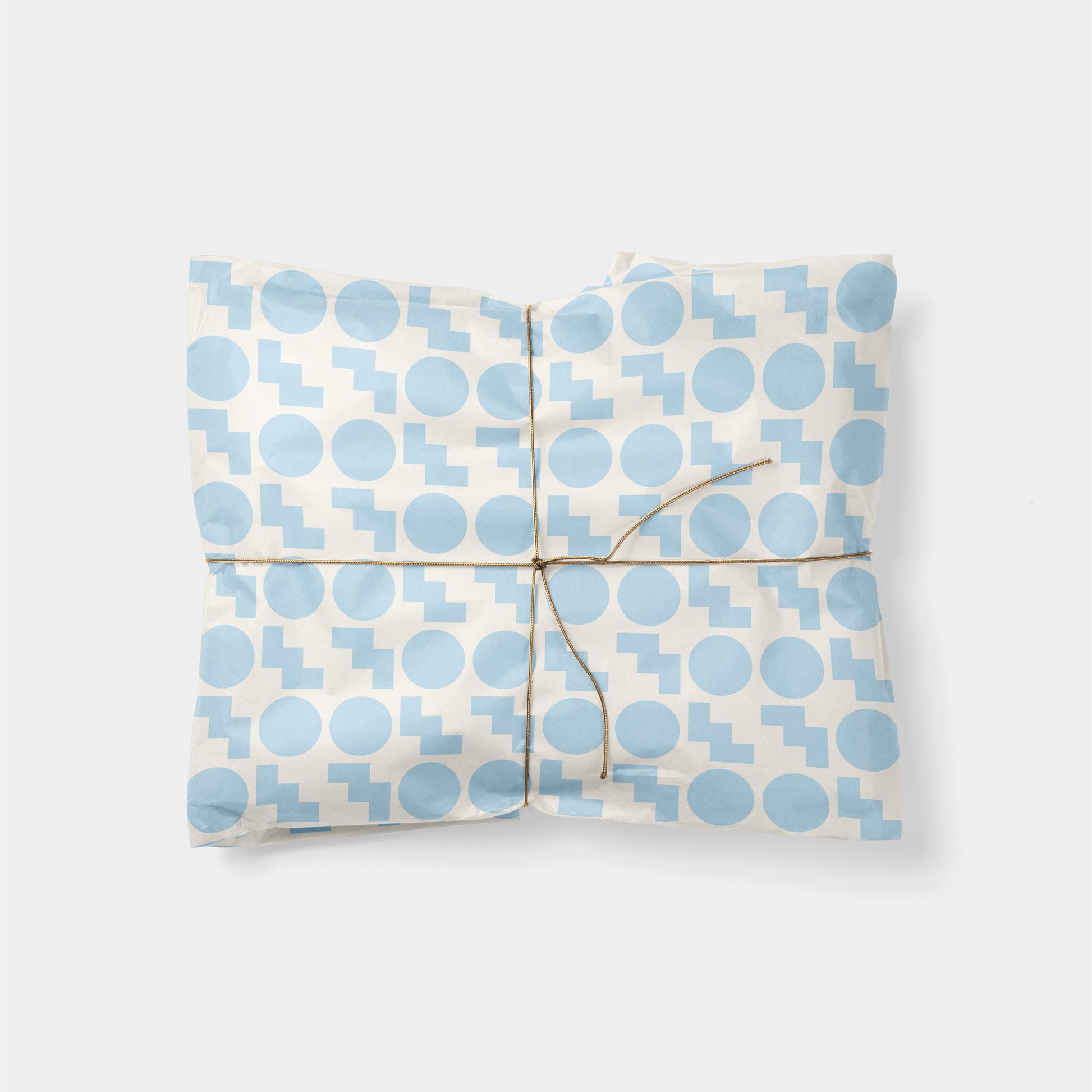 Geo Blocks Pale Blue Gift Wrap