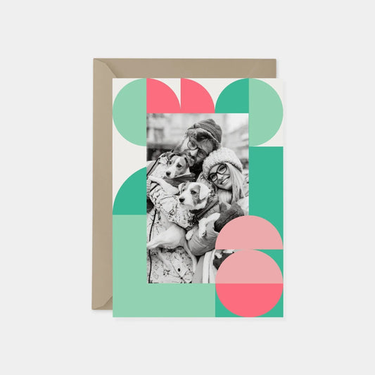 Geo Deco Holiday Photo Card