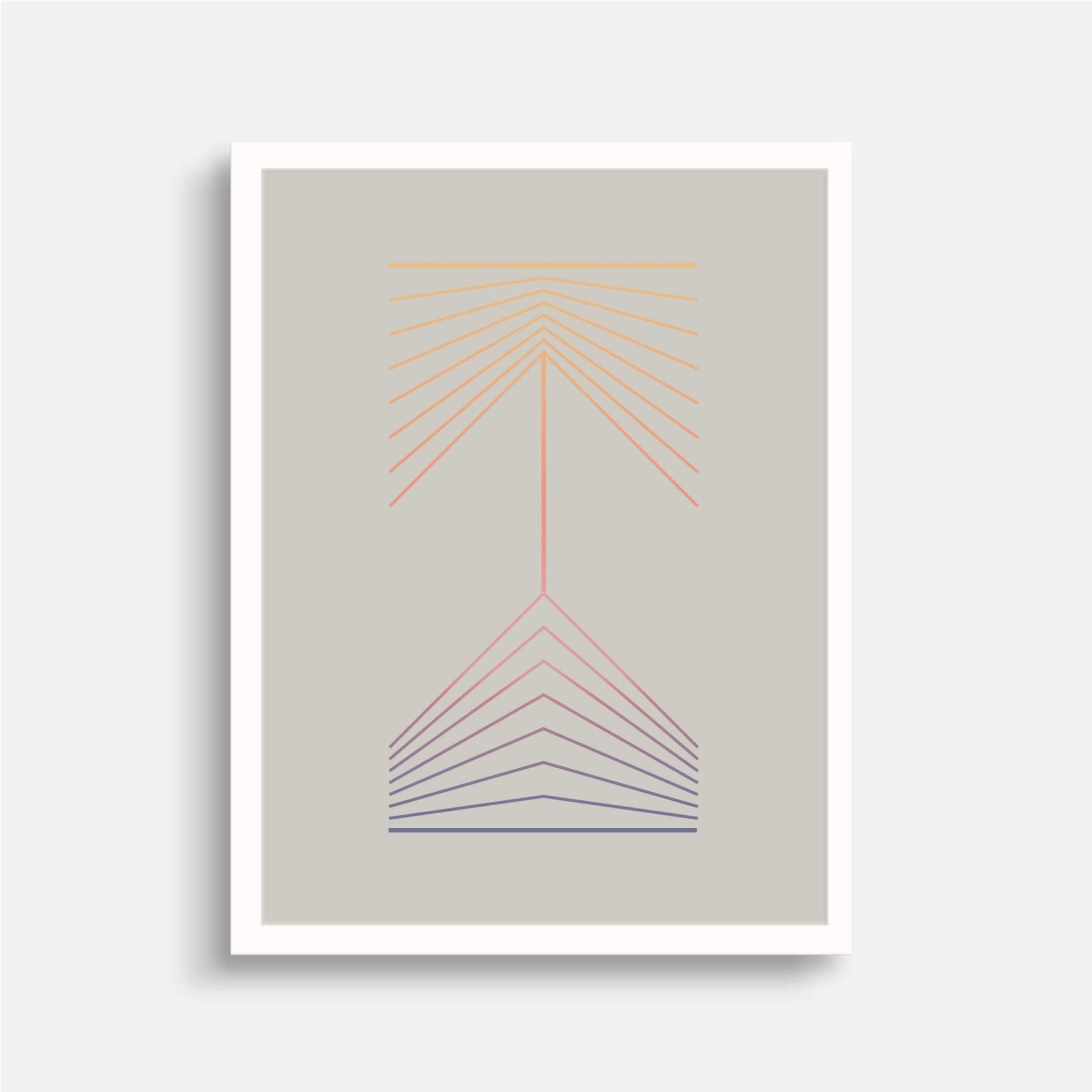 Geo Line Totem Gradient Art Print