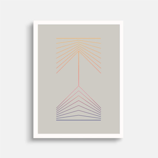 Geo Line Totem Gradient Art Print