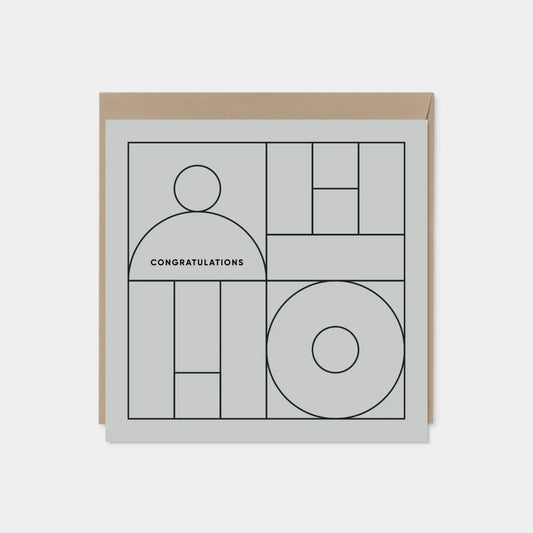 Geo Modern Line Art Card II, Minimal