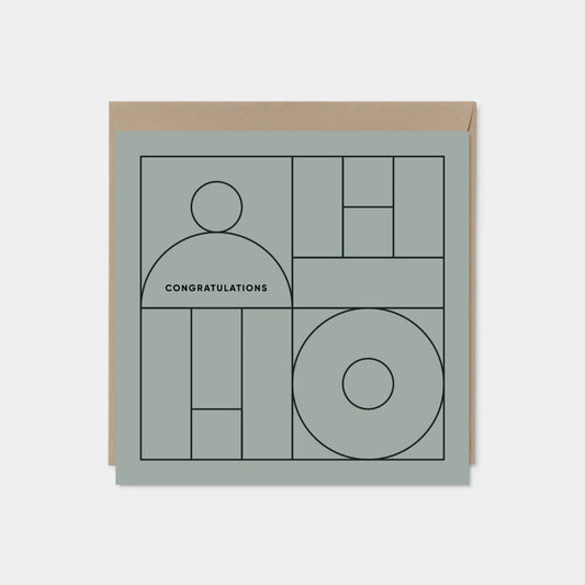 Geo Modern Line Art Card III, Minimal