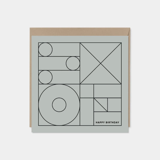 Geo Modern Line Art Card III, Minimalist