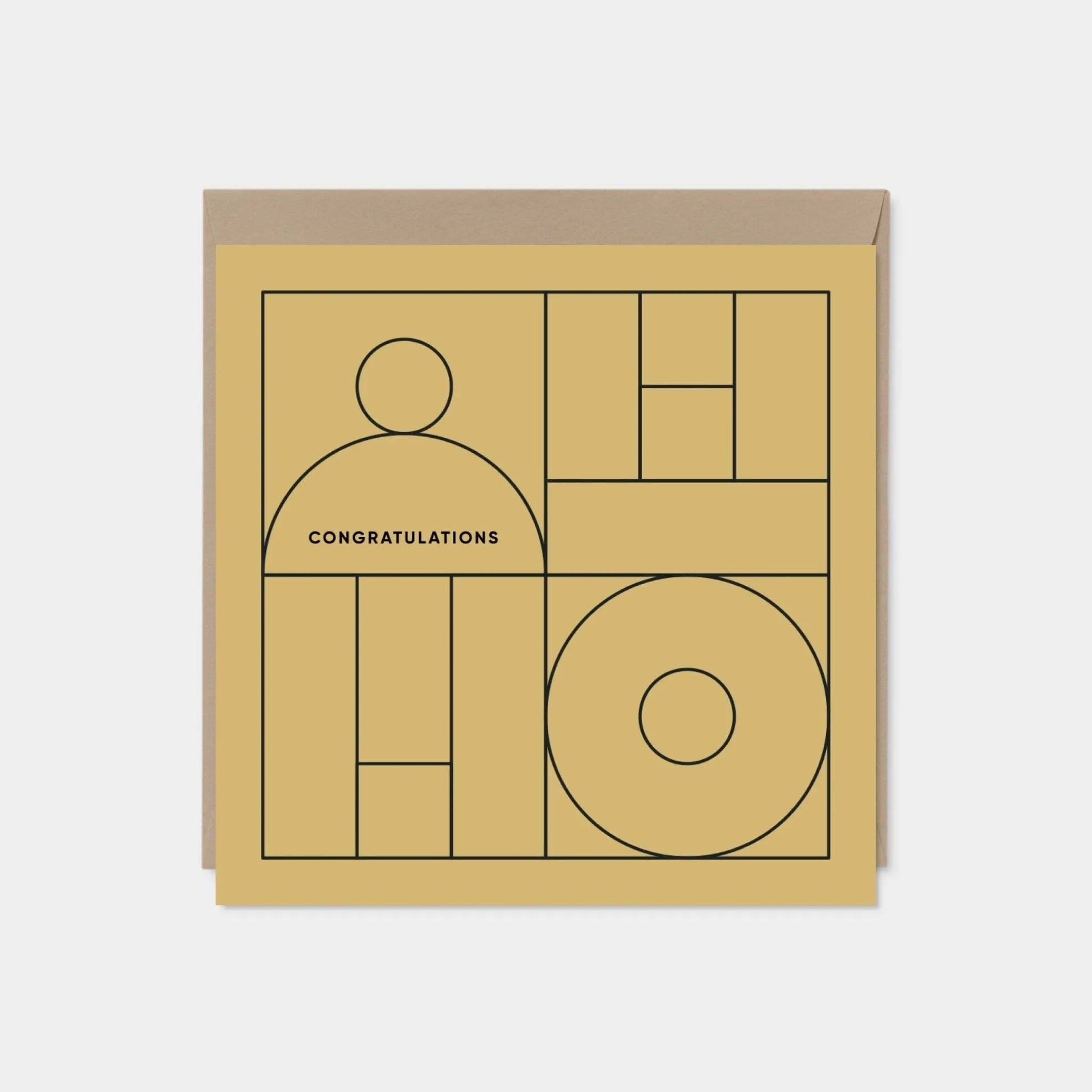 Geo Modern Line Art Card IV, Minimal