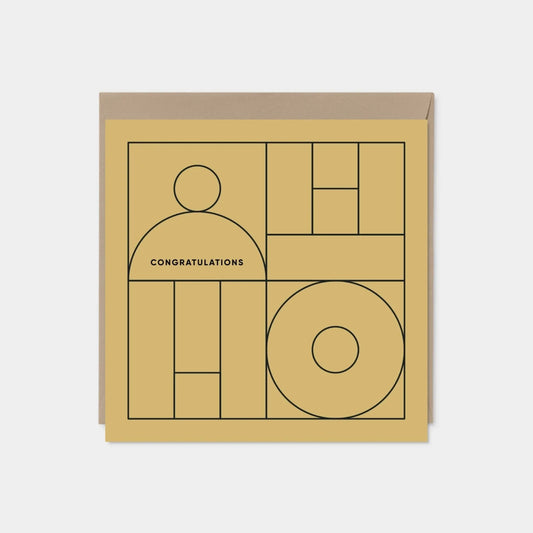 Geo Modern Line Art Card IV, Minimal