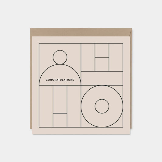 Geo Modern Line Art Card VII, Minimal