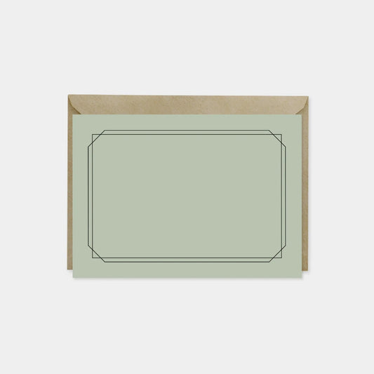 Geowire Olive Border Note Cards