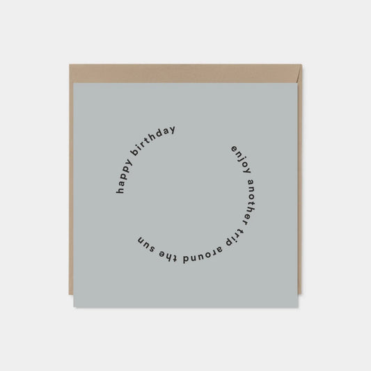 Gray "Another Trip Around the Sun" Birthday Card