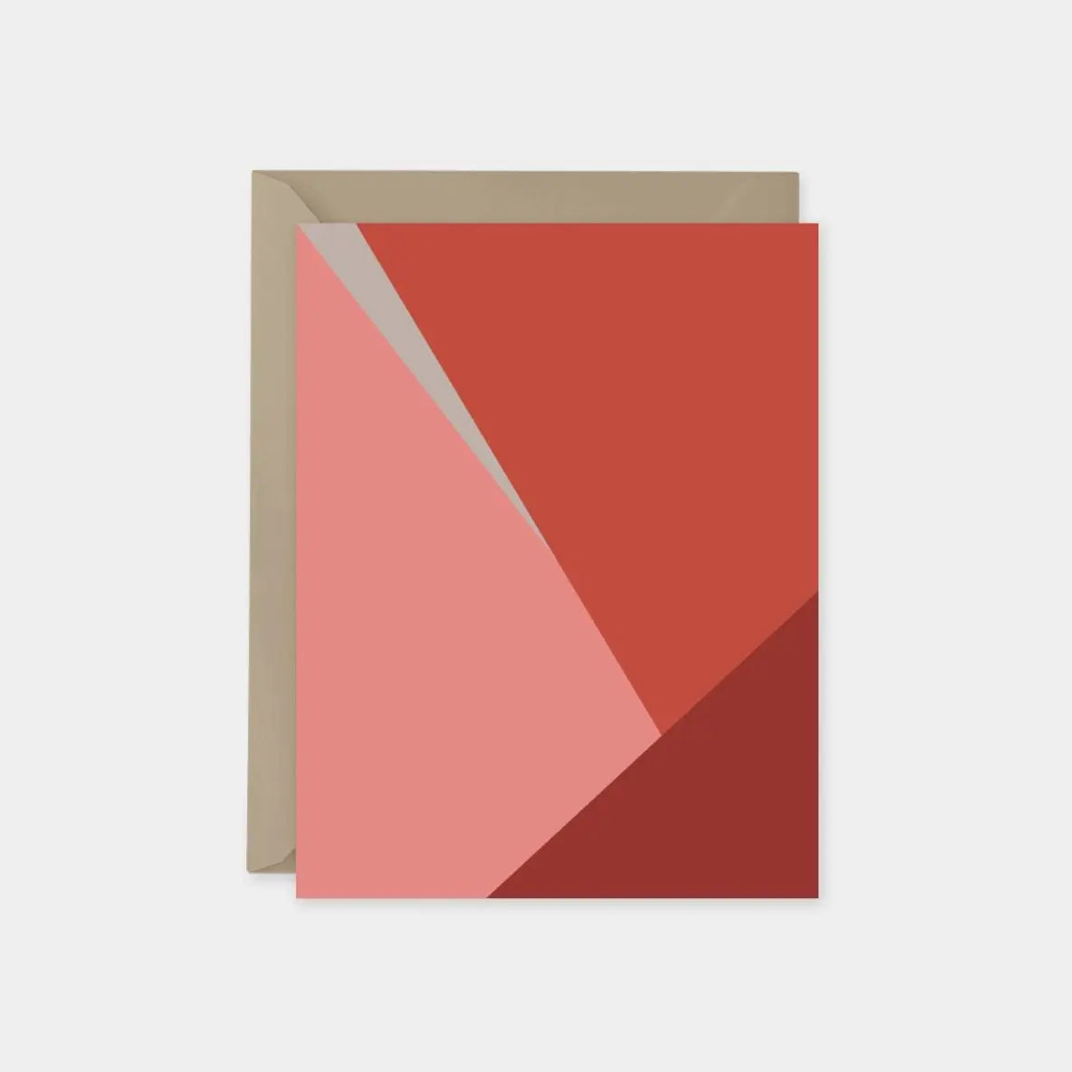 Gray & Coral Color Block Card