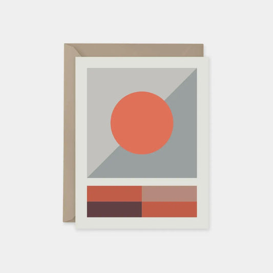 Gray & Terracotta Geo Card