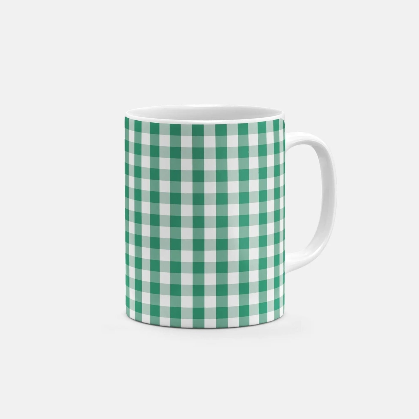 Green Gingham Mug