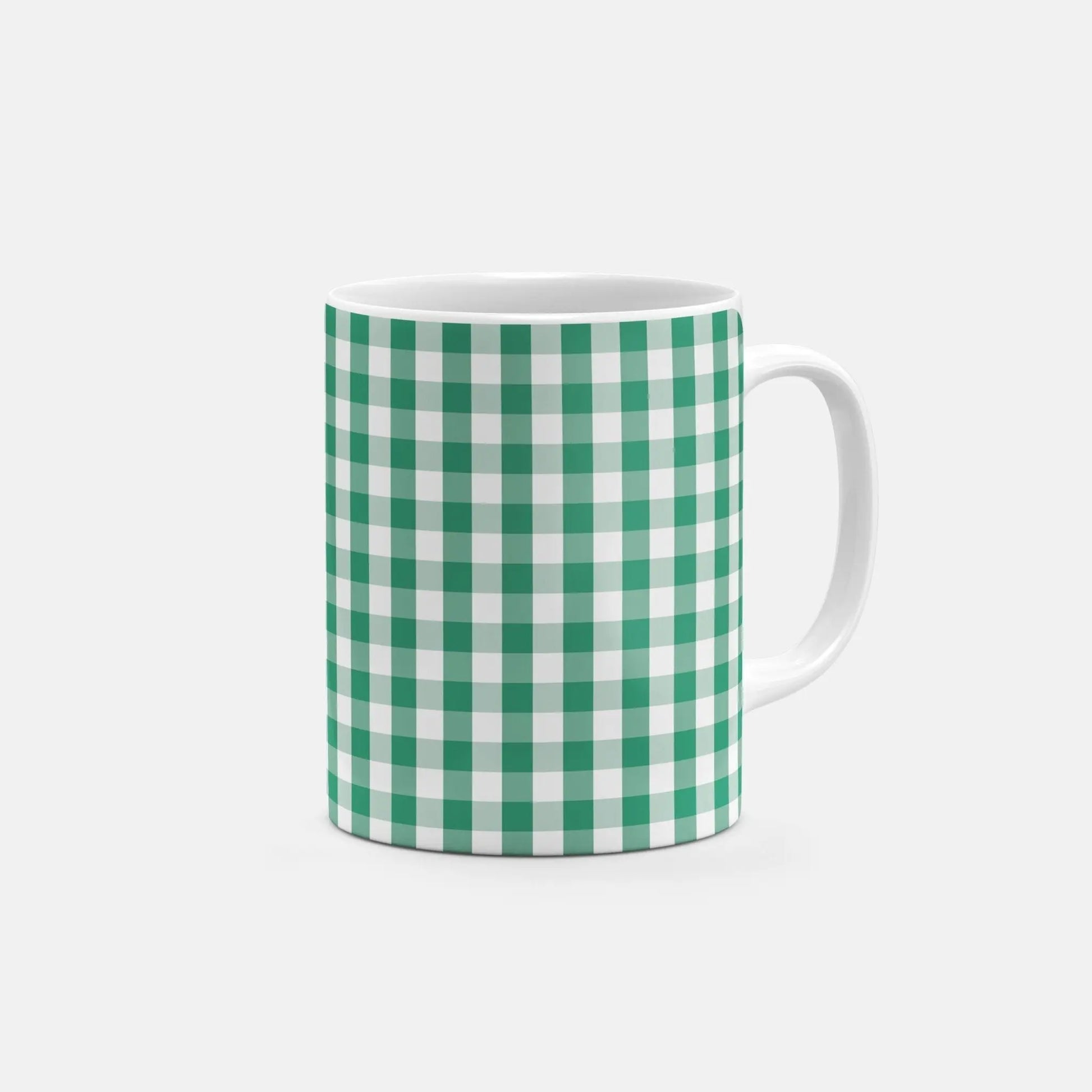 Green Gingham Mug