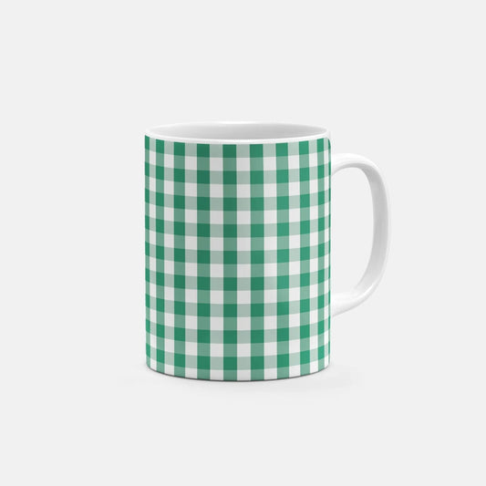 Green Gingham Mug