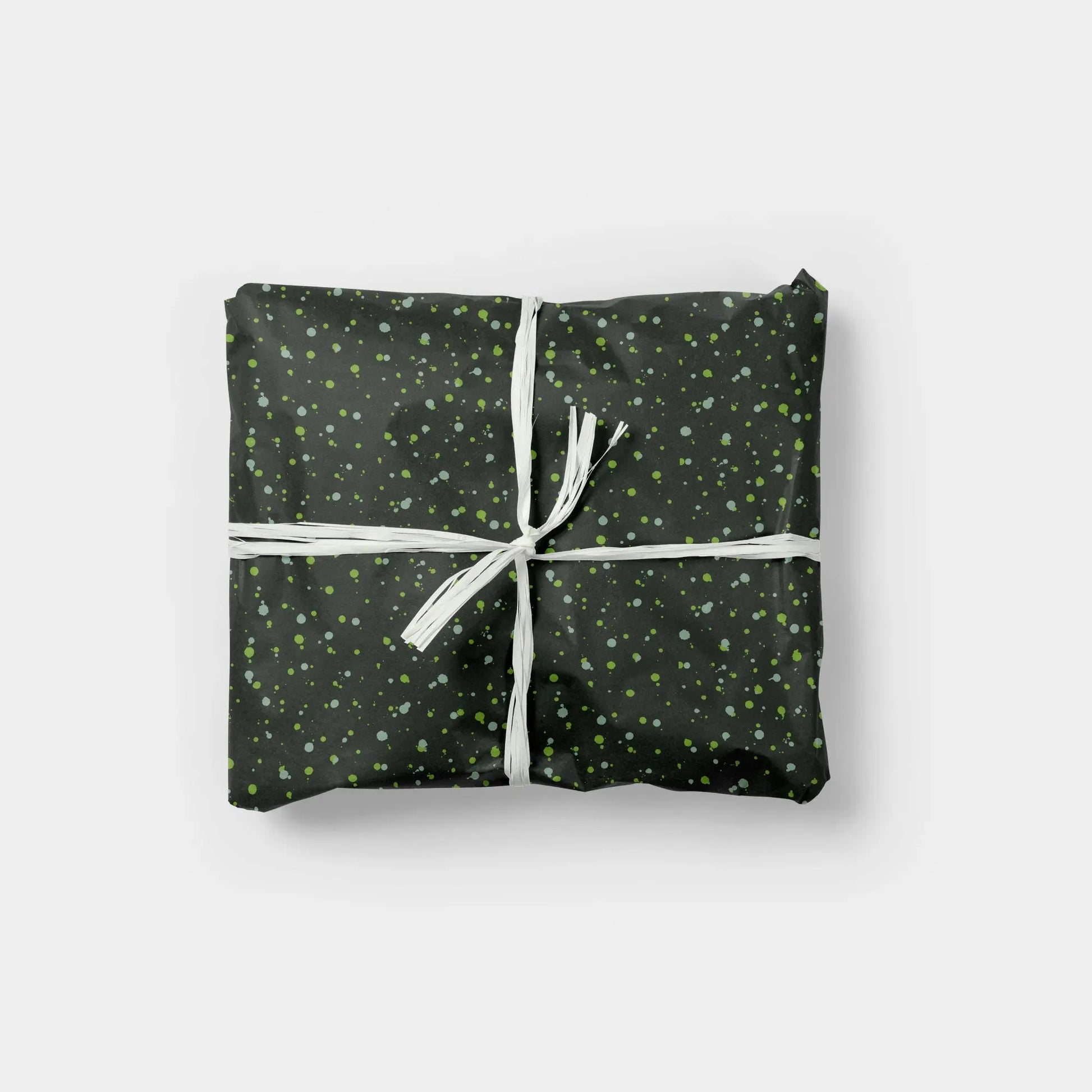 Green Ink Splot Gift Wrap