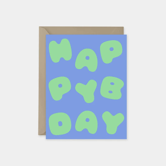 "Happy Birthday" Blue Puffy Letters Card