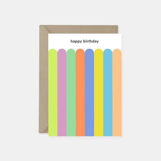Happy Birthday Color Stripe Card