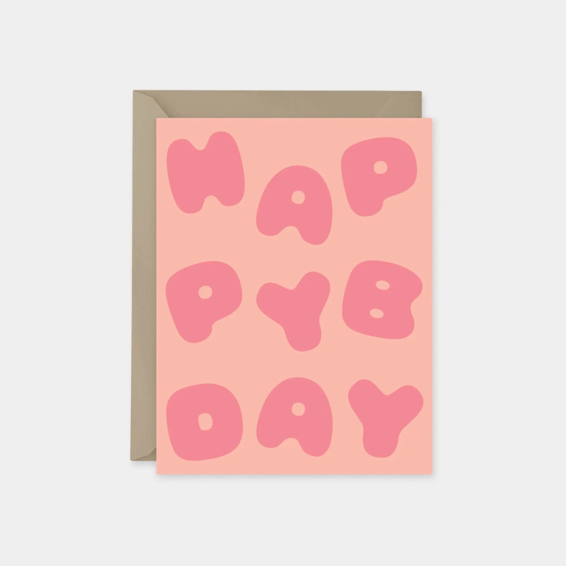 "Happy Birthday" Coral Puffy Letters Card