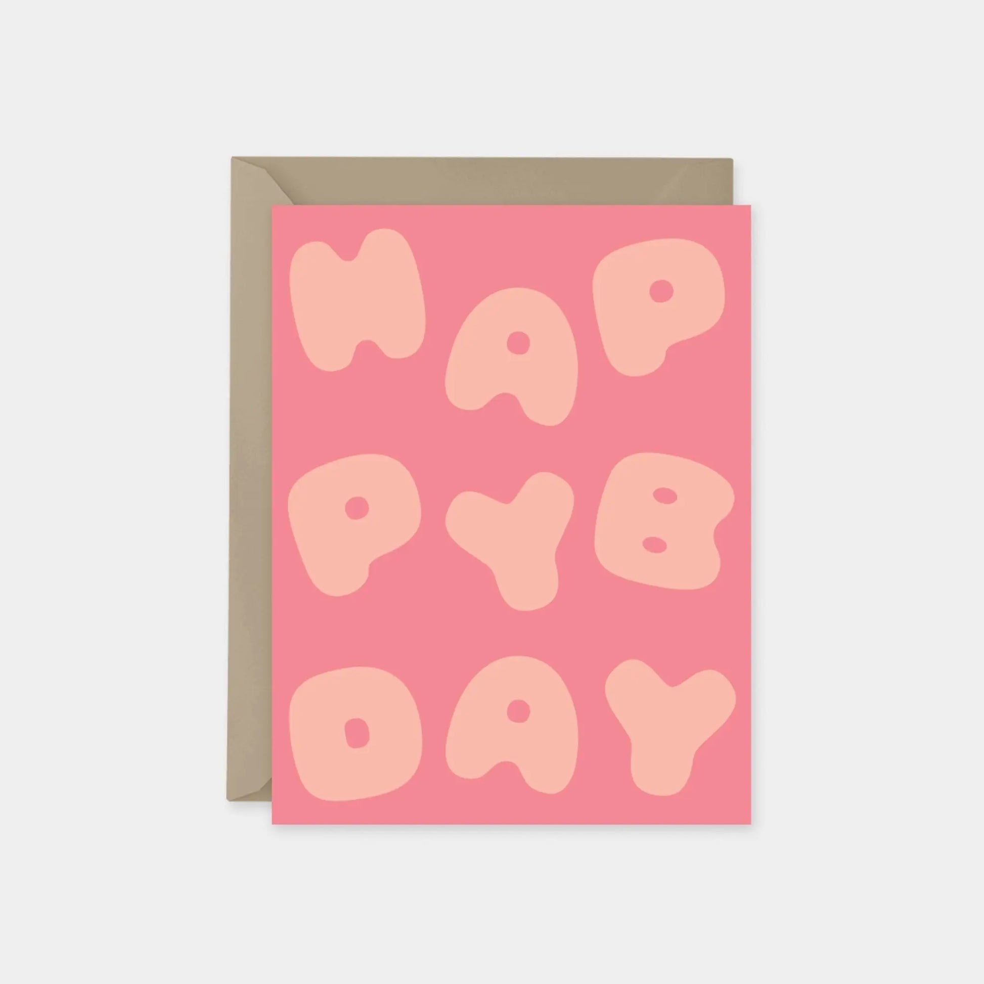"Happy Birthday" Coral Puffy Letters Card