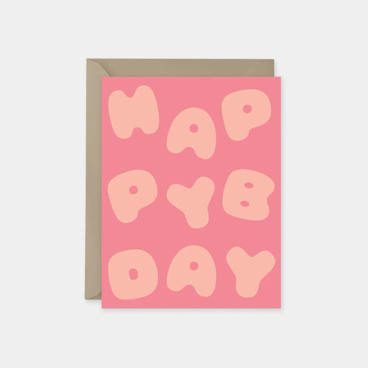 "Happy Birthday" Coral Puffy Letters Card