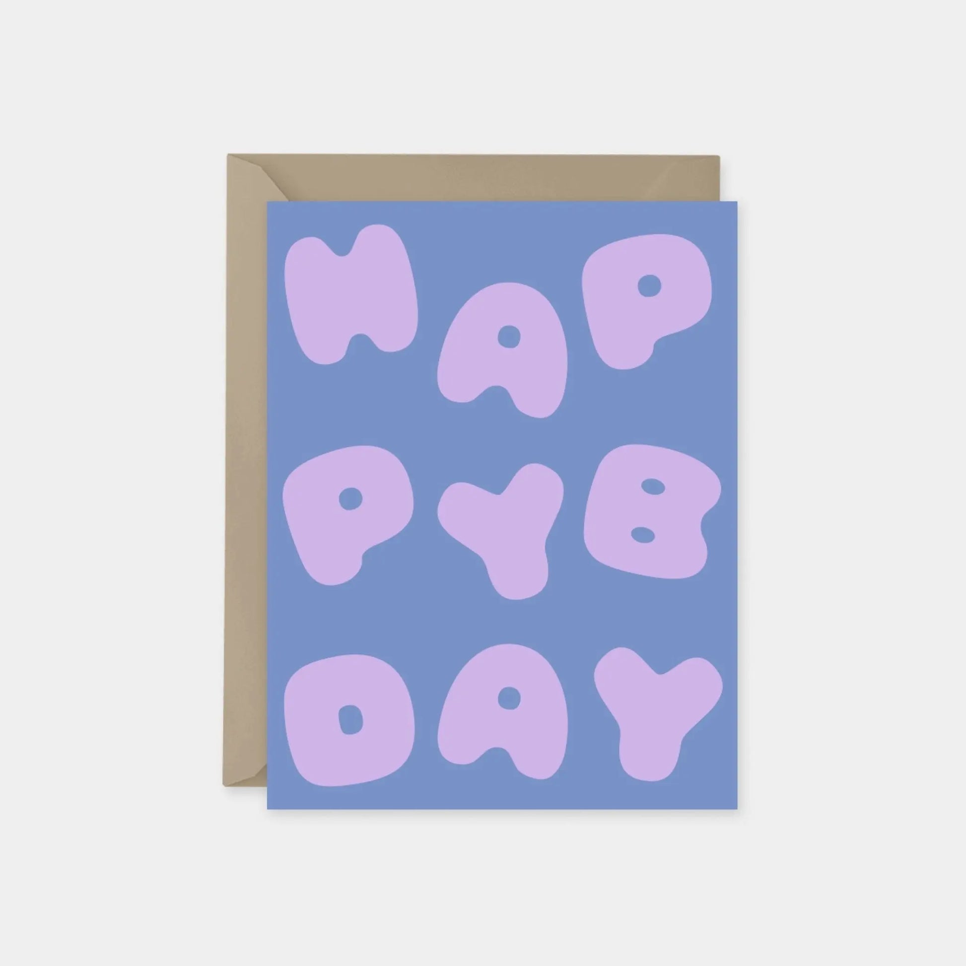 "Happy Birthday" Lavender Puffy Letters Card