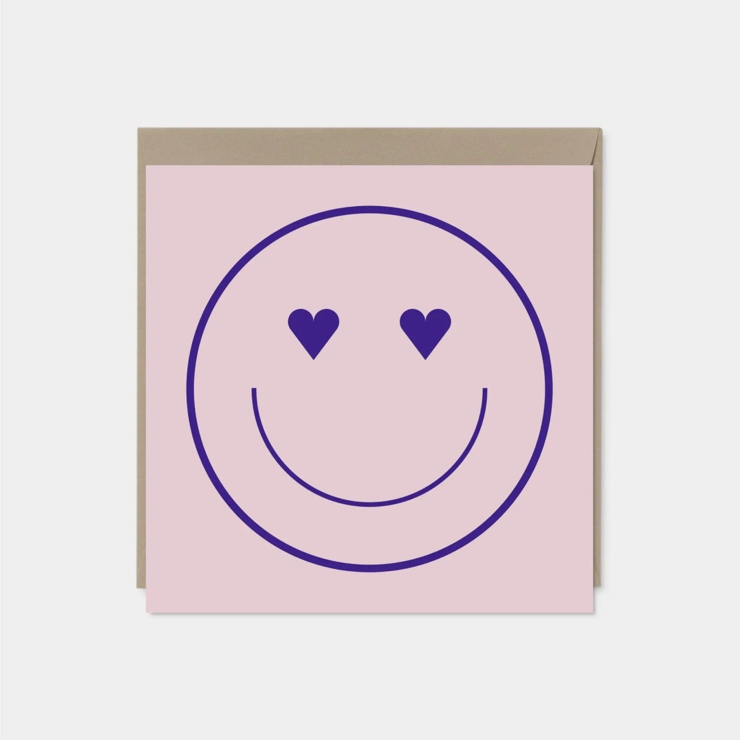 Heart Eyes Smiley Face Valentine's Day Card