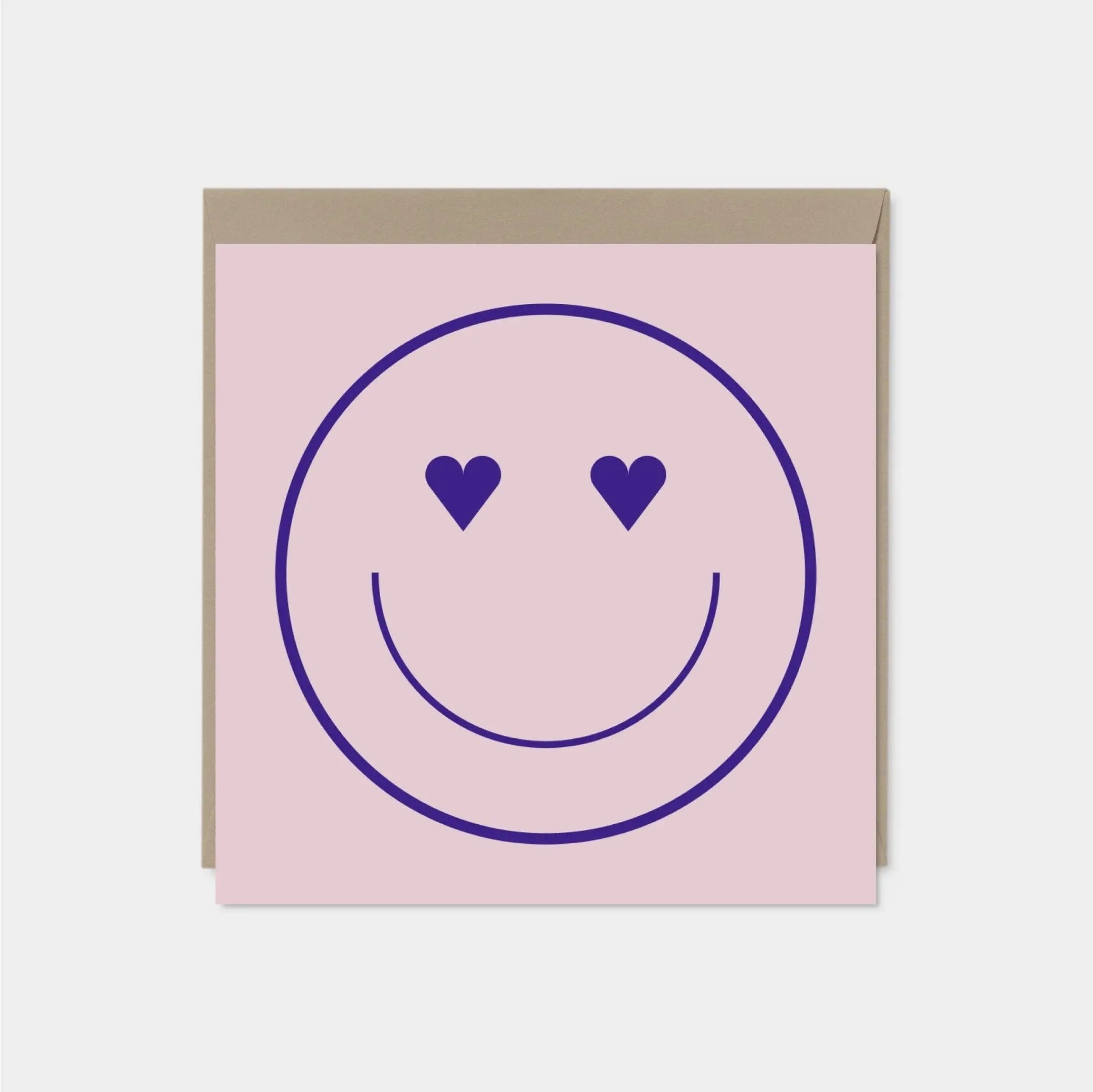 Heart Eyes Smiley Face Valentine's Day Card