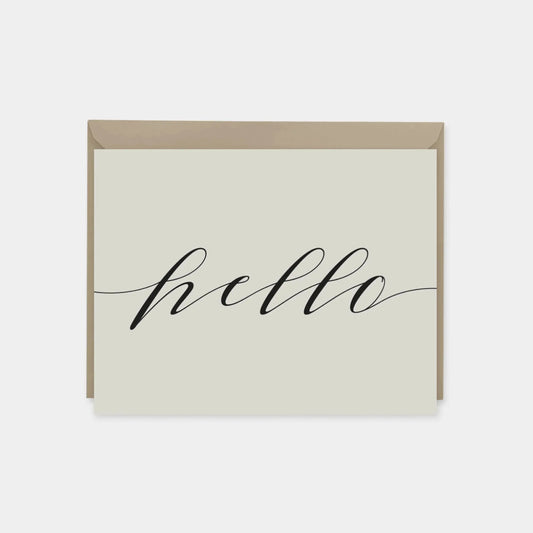 "Hello" Calligraphy Script Natural Card