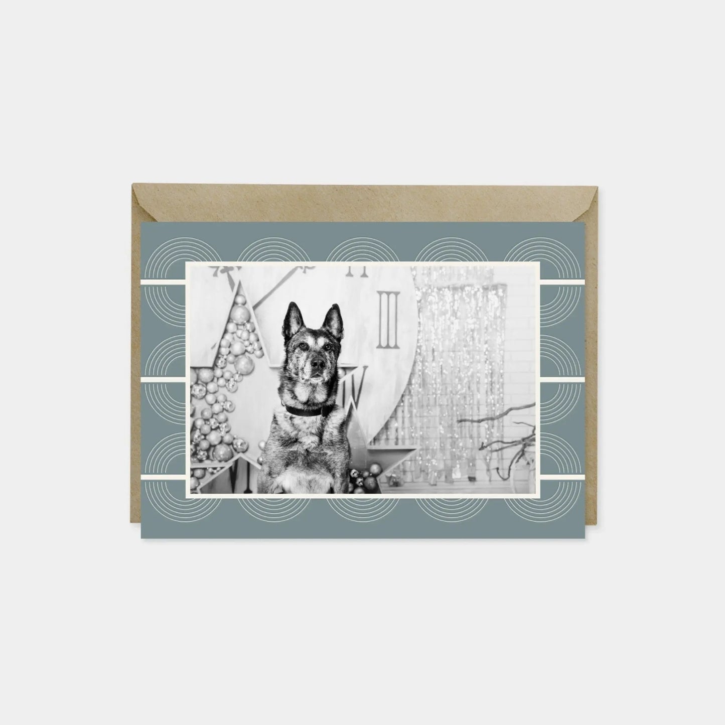 Holiday Photo Card, Elegant Art Deco