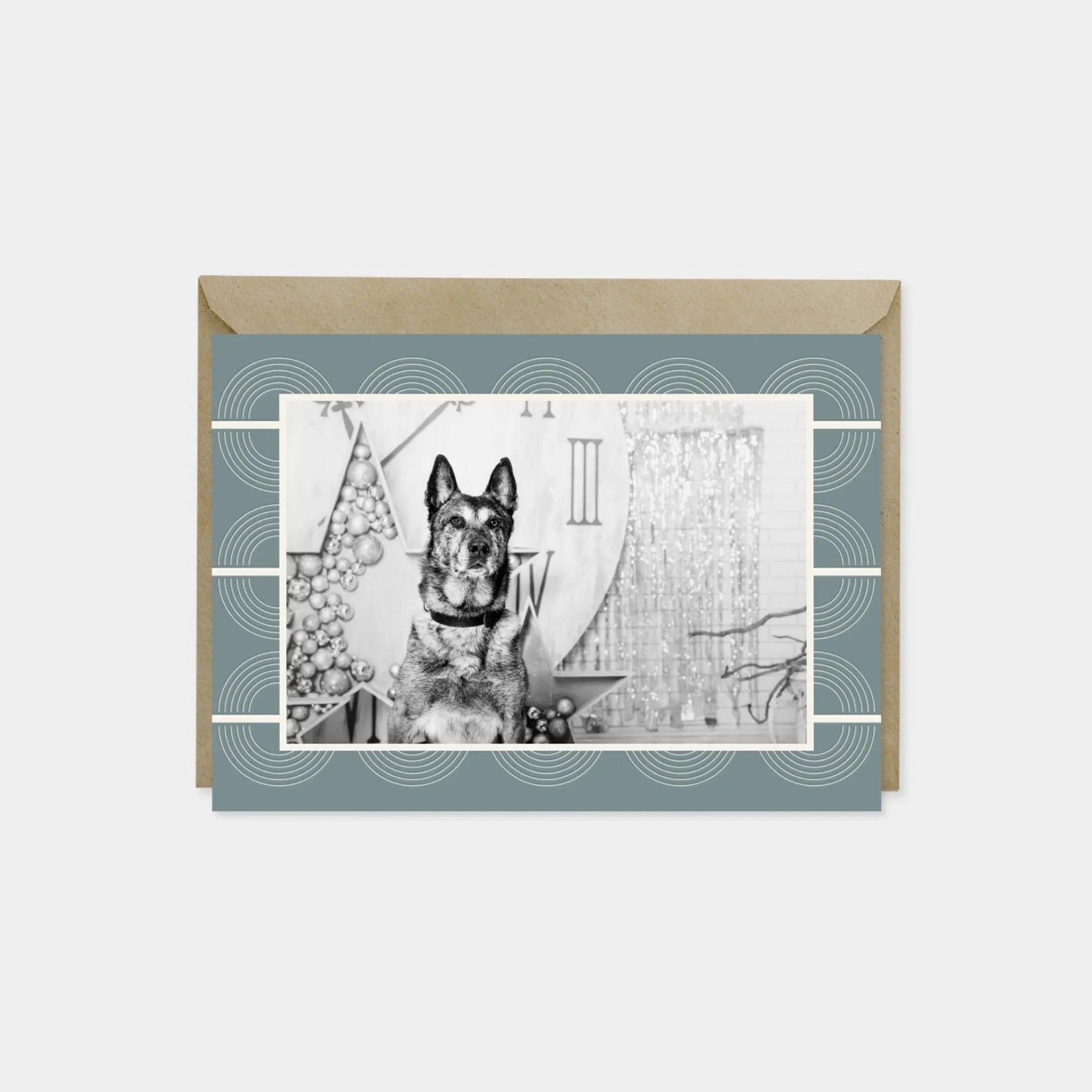 Holiday Photo Card, Elegant Art Deco