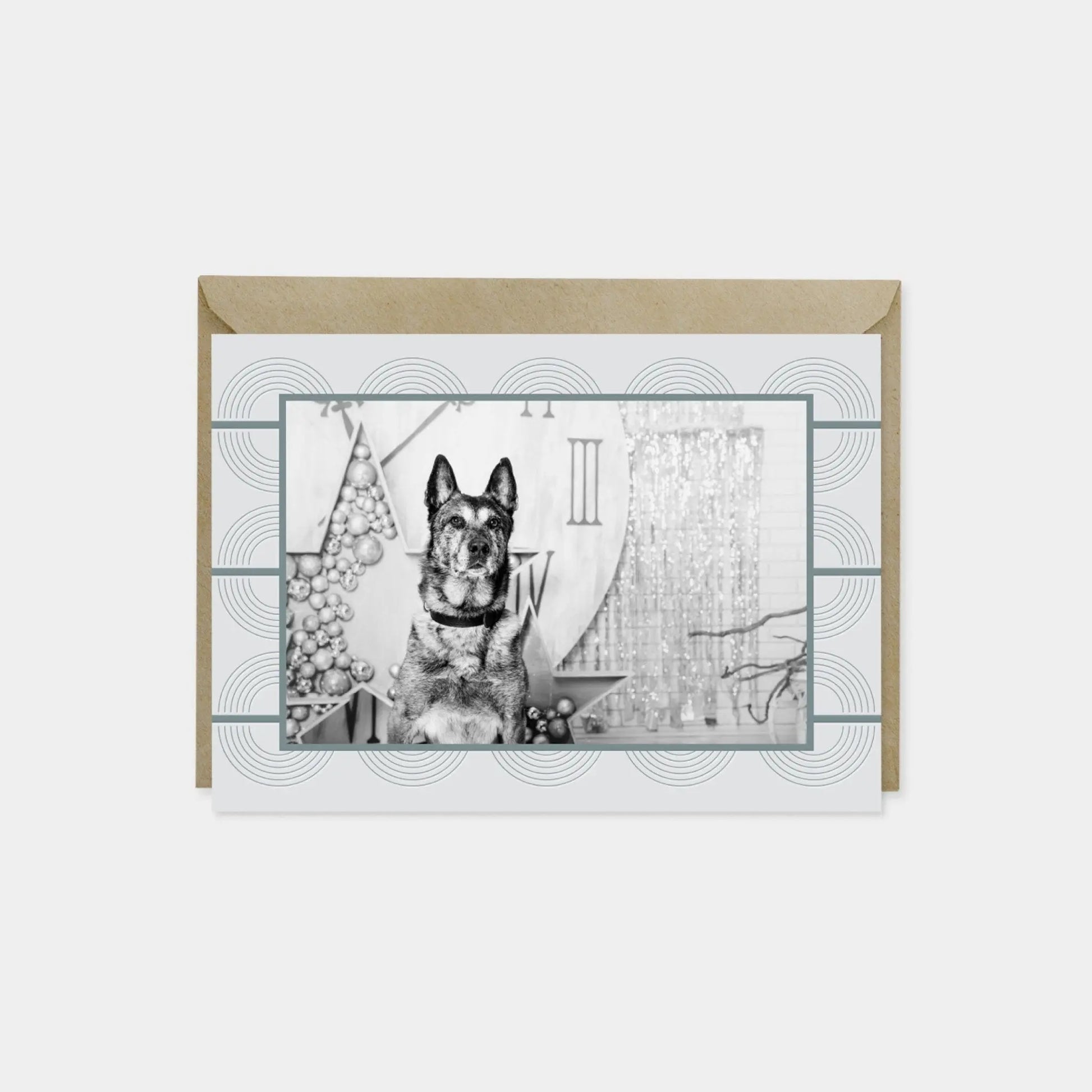 Holiday Photo Card, Elegant Art Deco