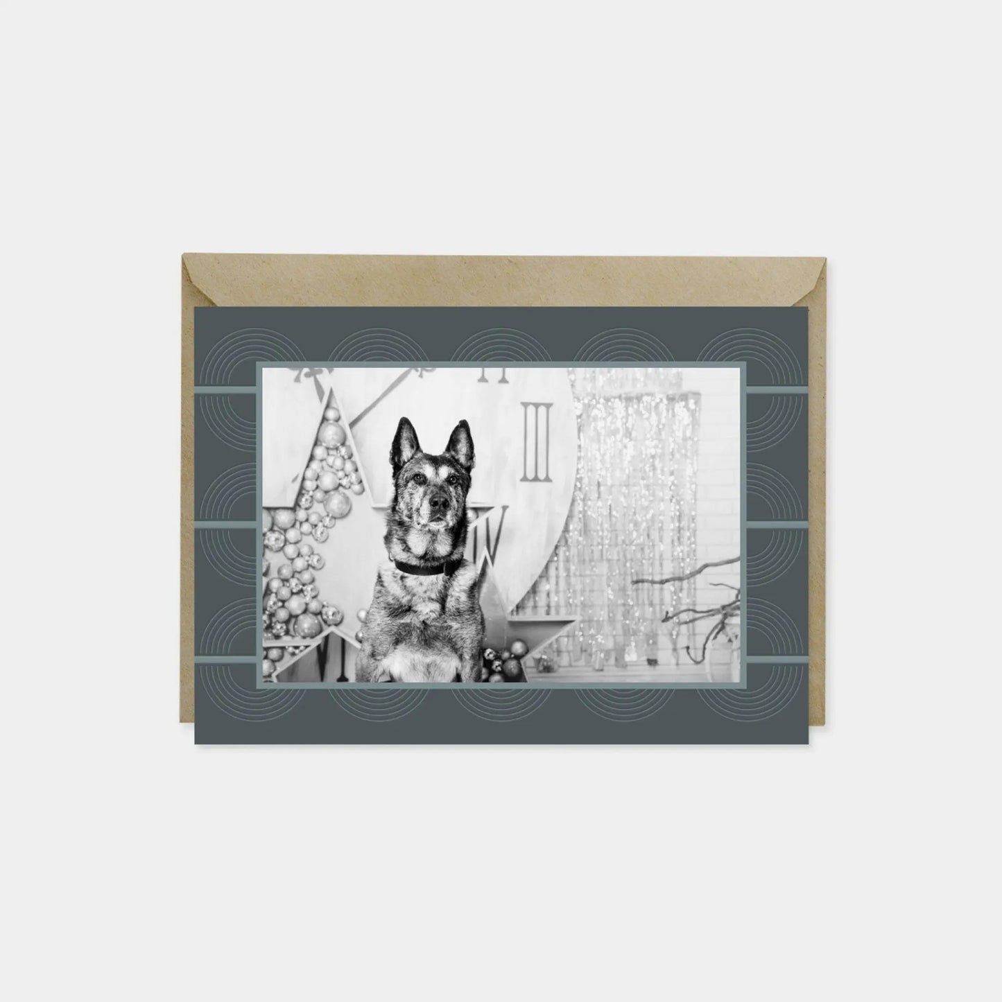 Holiday Photo Card, Elegant Art Deco