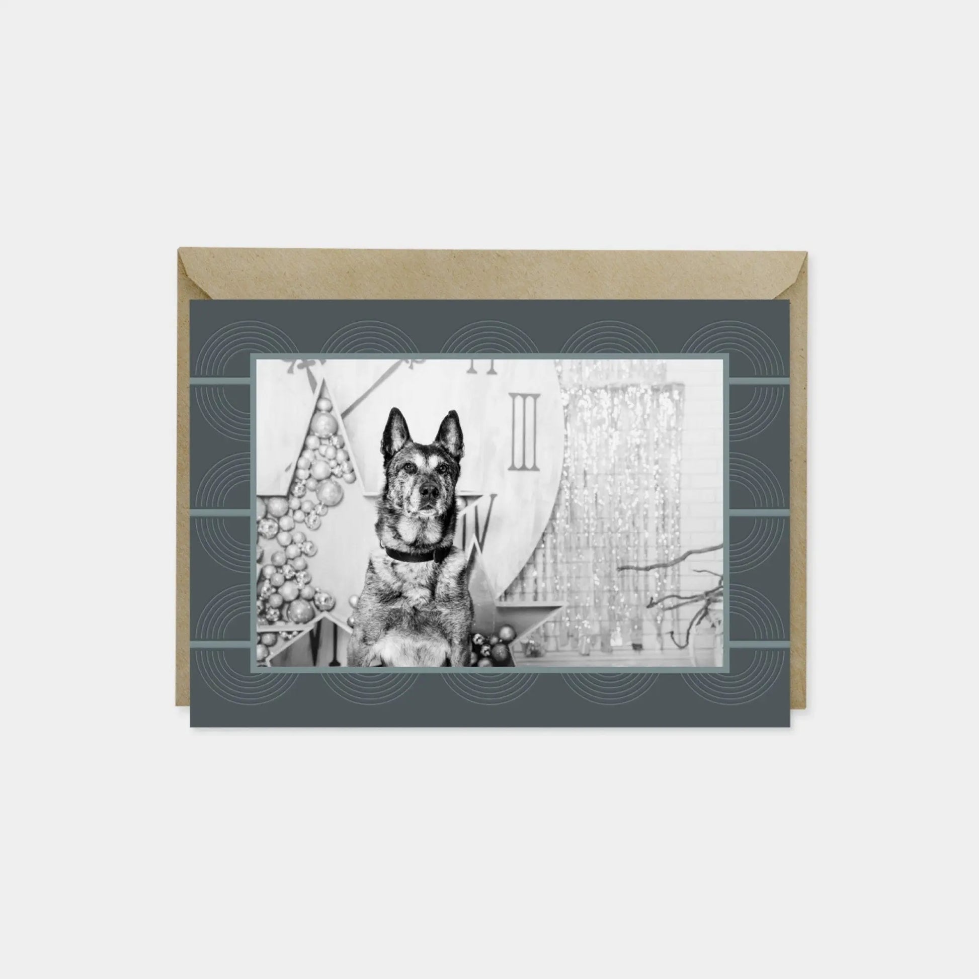 Holiday Photo Card, Elegant Art Deco