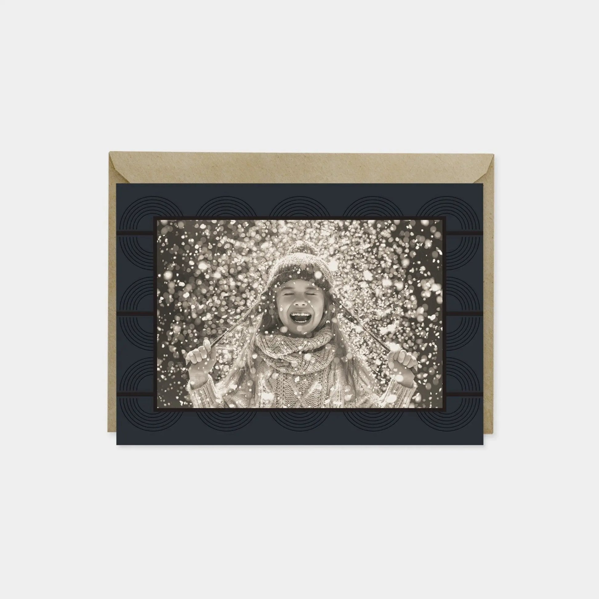 Holiday Photo Card, Elegant Art Deco