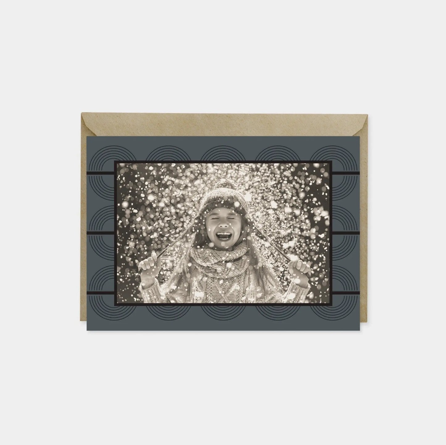 Holiday Photo Card, Elegant Art Deco