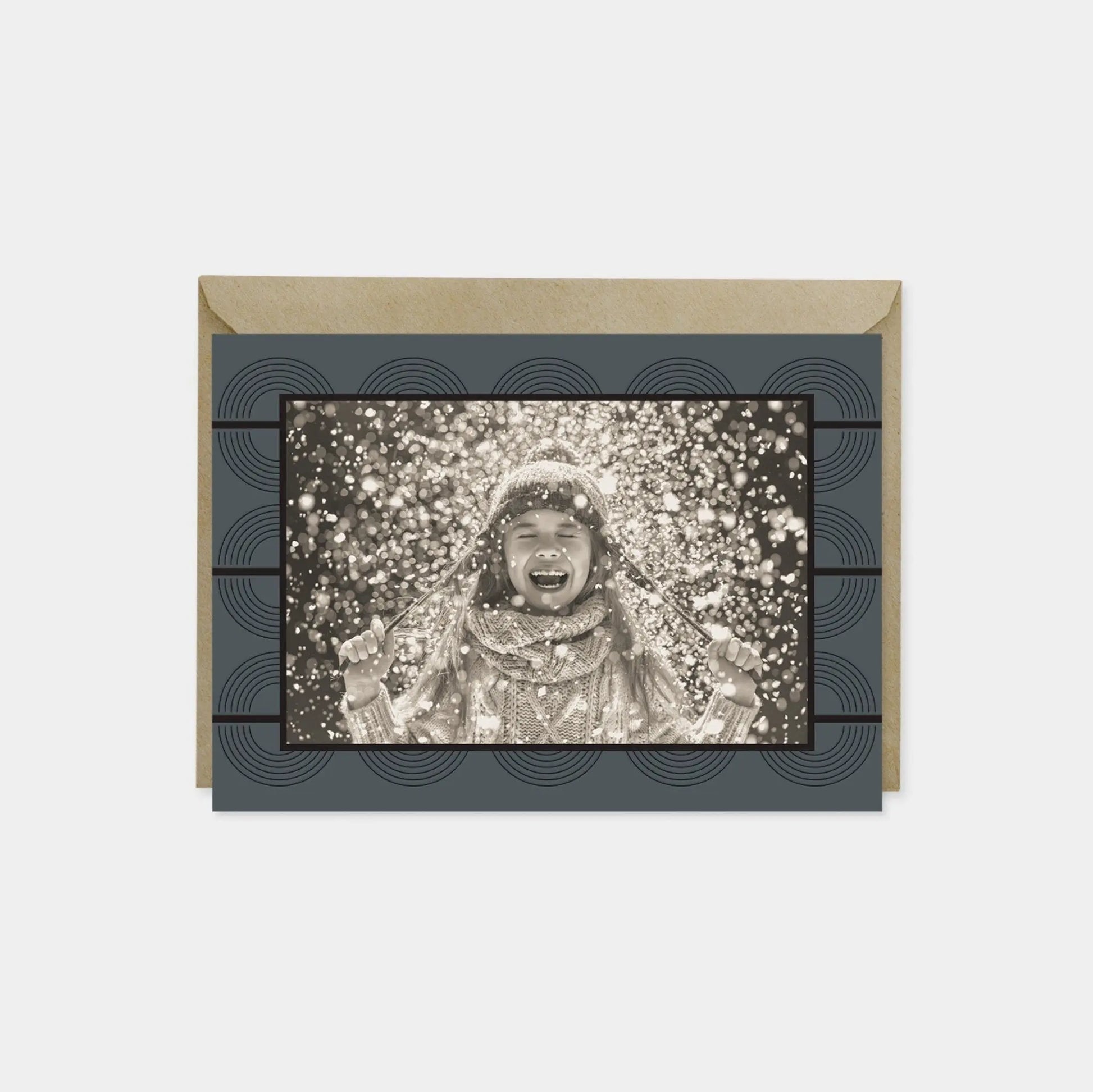 Holiday Photo Card, Elegant Art Deco