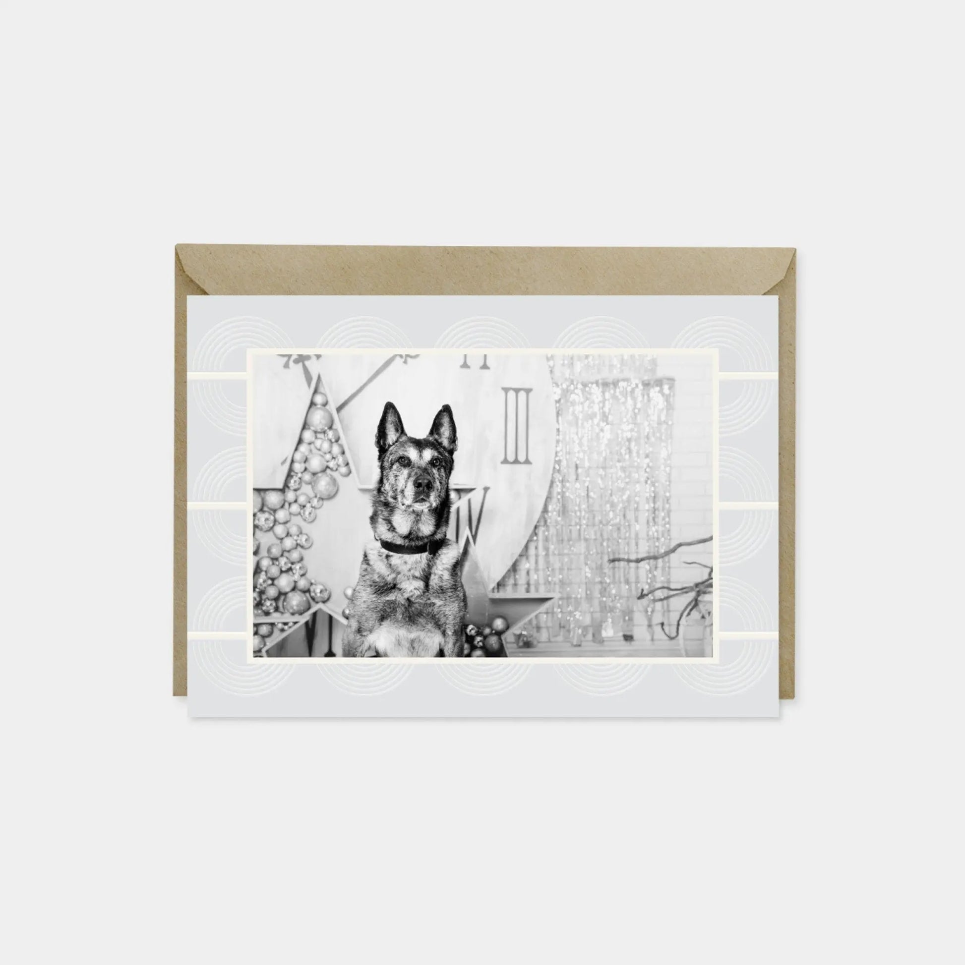 Holiday Photo Card, Elegant Art Deco