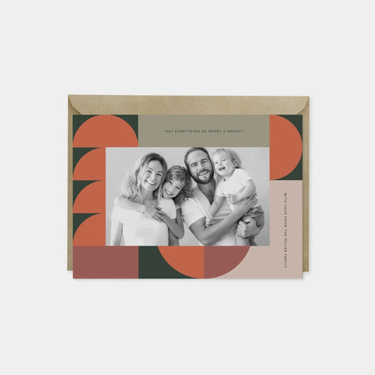 Holiday Photo Card, Elegant Geo Deco