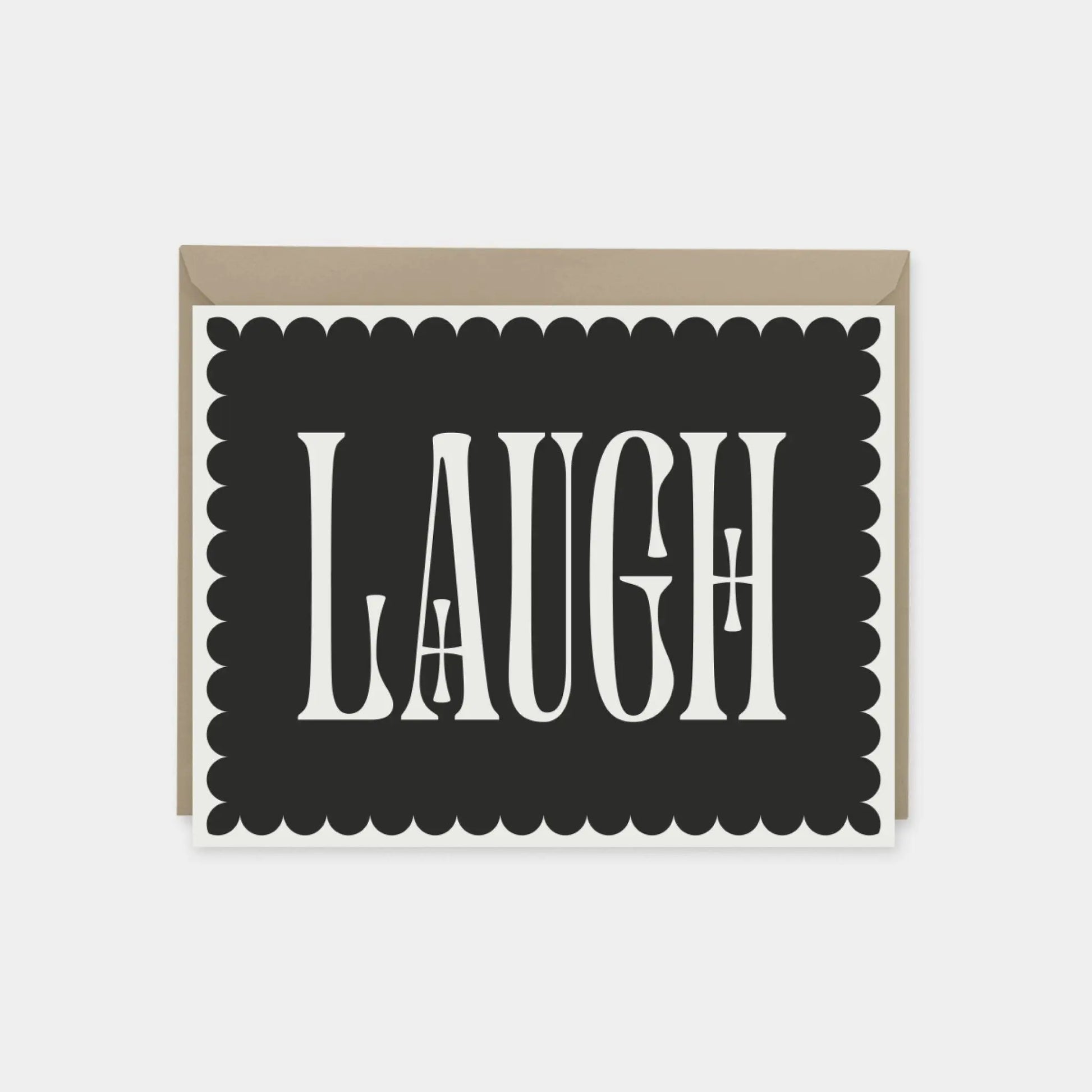 "Laugh" Decorative Typography Card