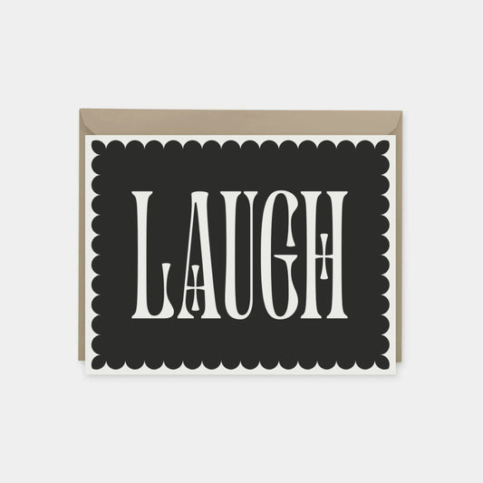 "Laugh" Decorative Typography Card