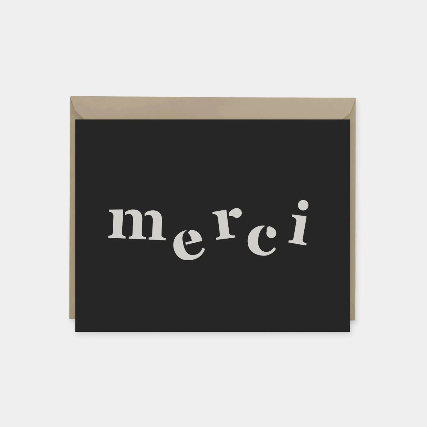 "Merci" Black Thank You Card
