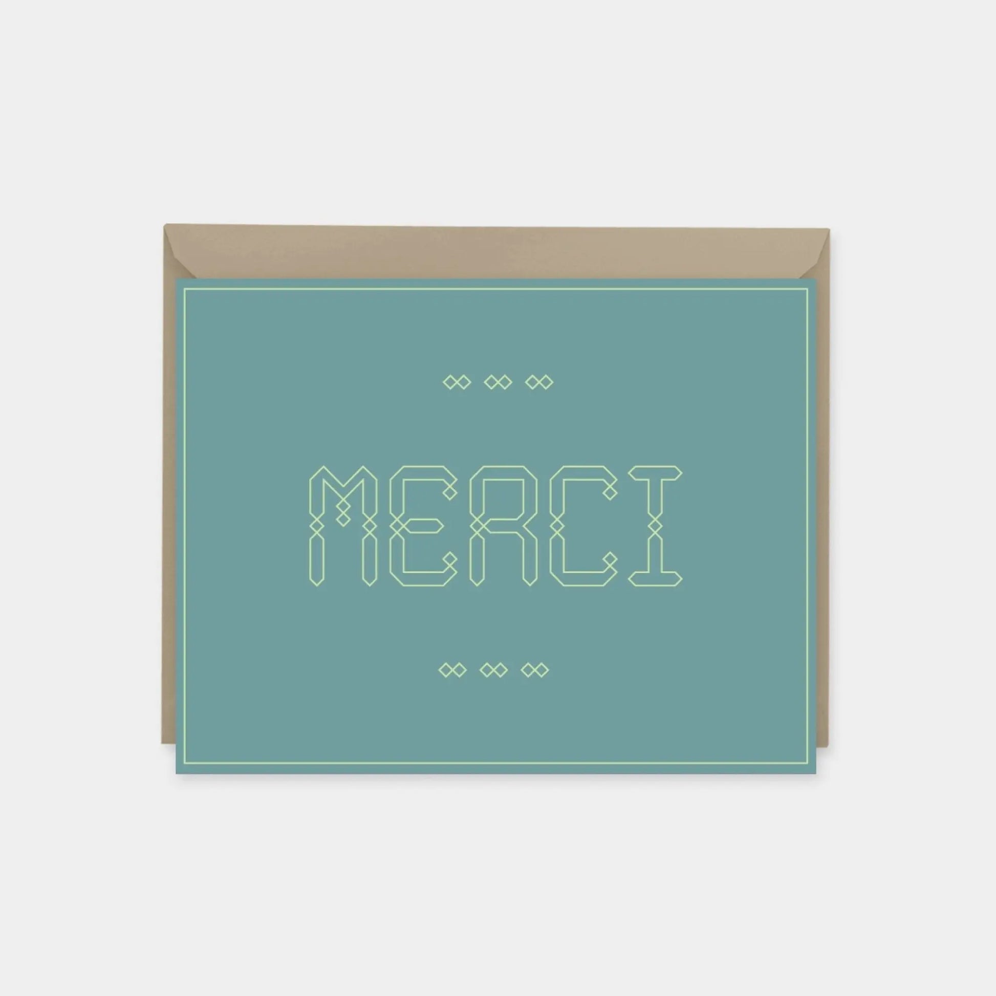 "Merci" Maroque Thank You Card III