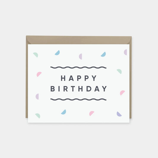 Modern Confetti "Happy Birthday" Card