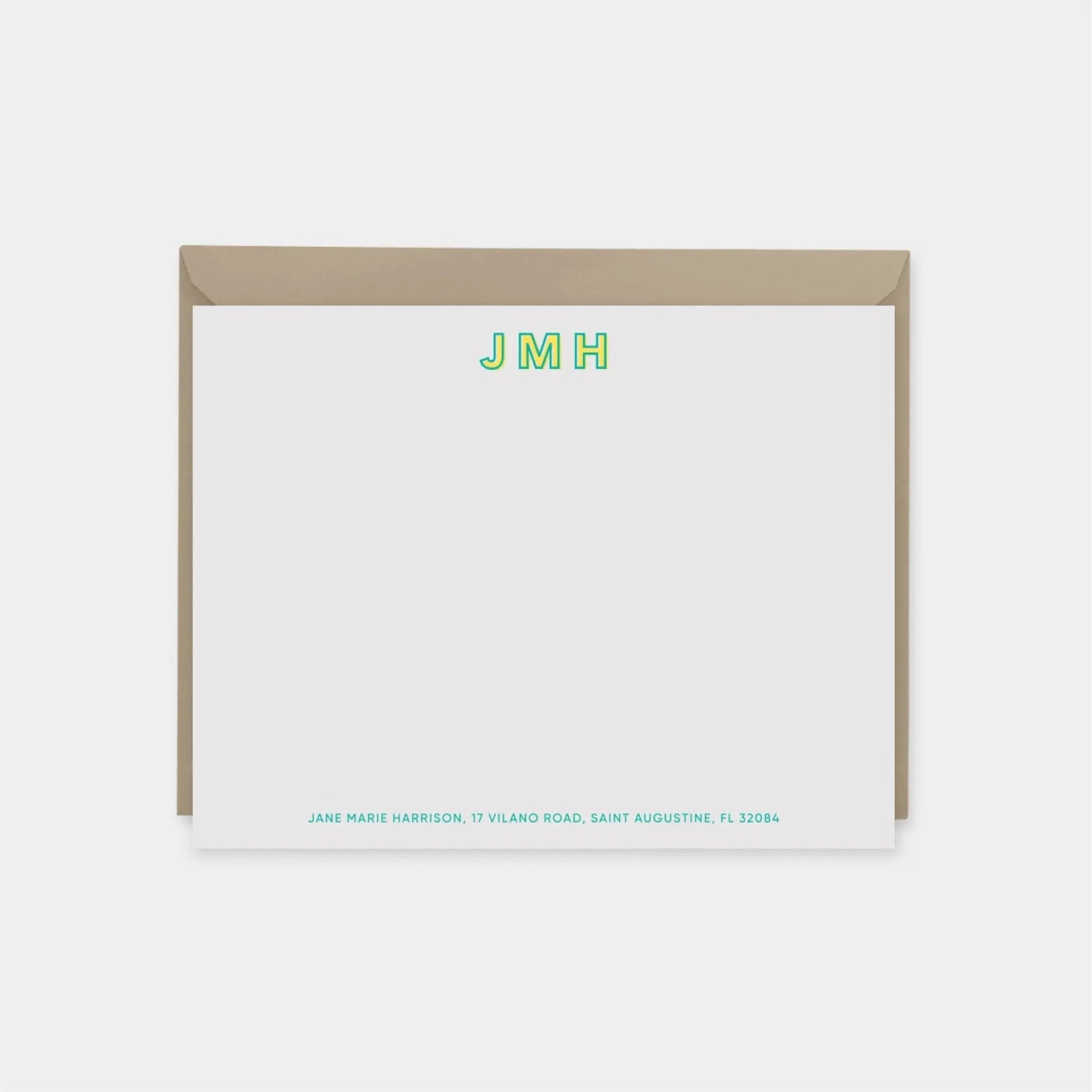 Modern Monogram Note Cards IV
