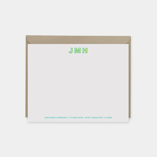 Modern Monogram Note Cards IV