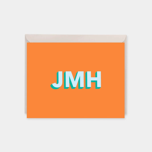 Monogram Note Cards with 3D Type II